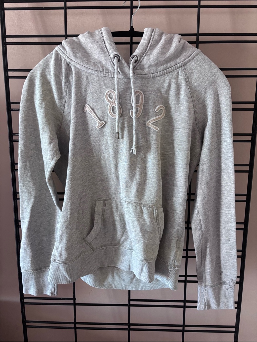 Abercrombie & Fitch Light Gray Hoodie with 1892 Embroidery